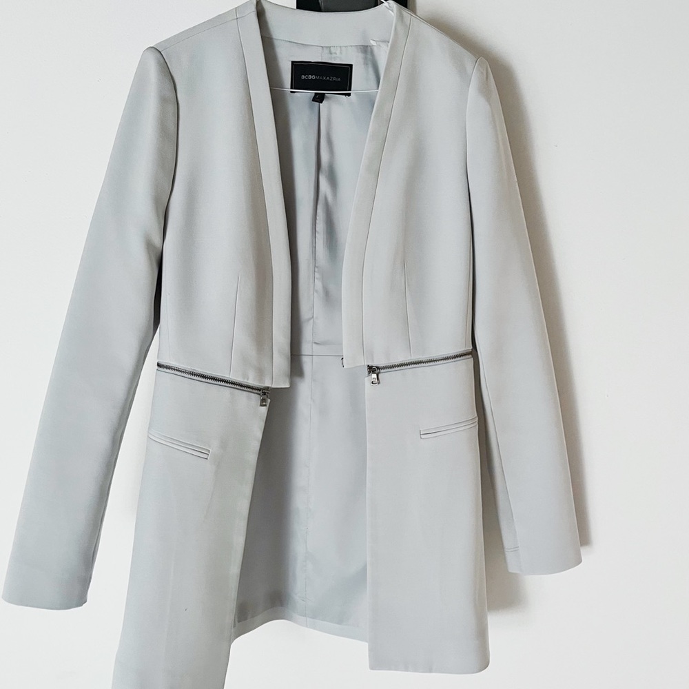 BCBG light blue zip waisted blazer